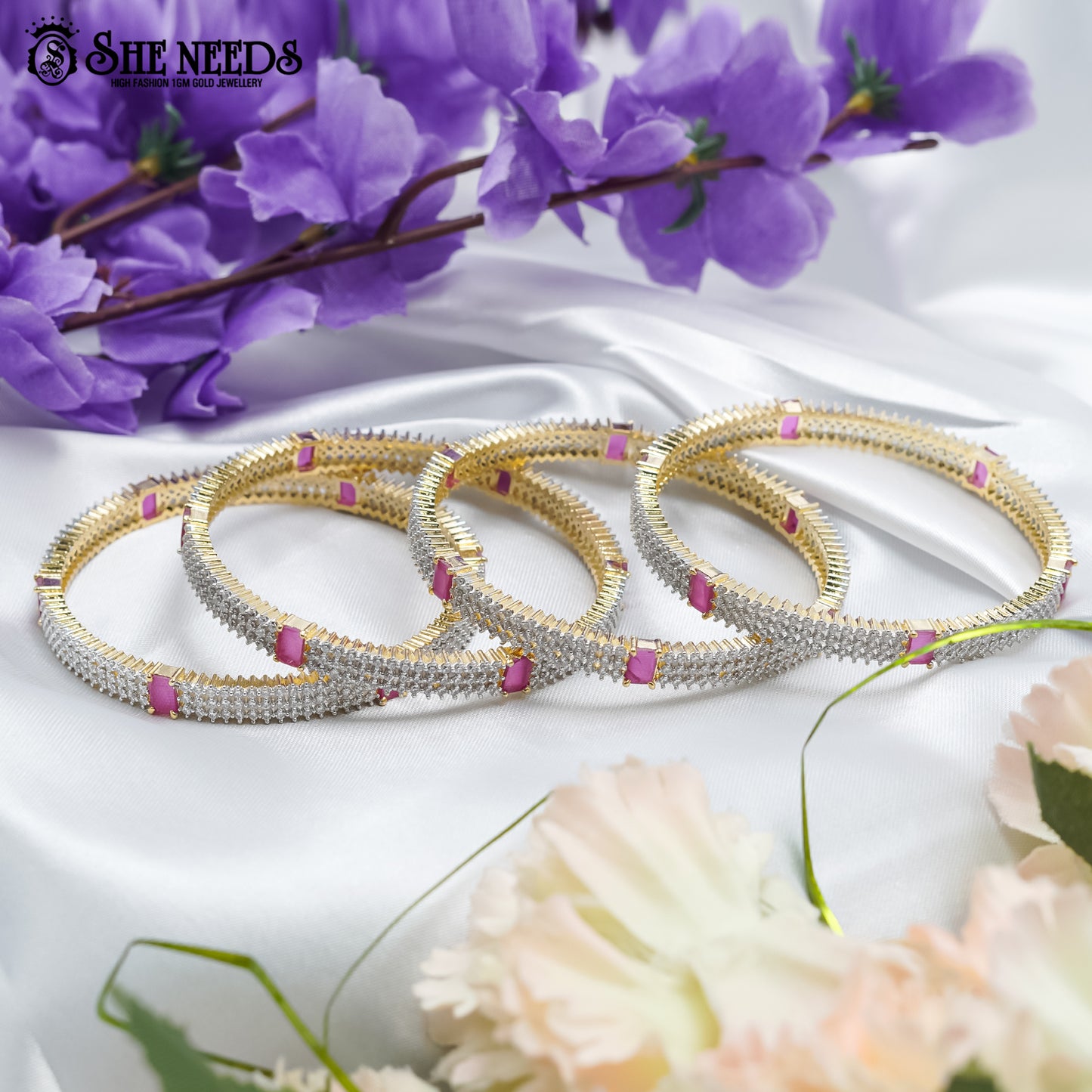 DIAMOND BANGLES (set of 4)