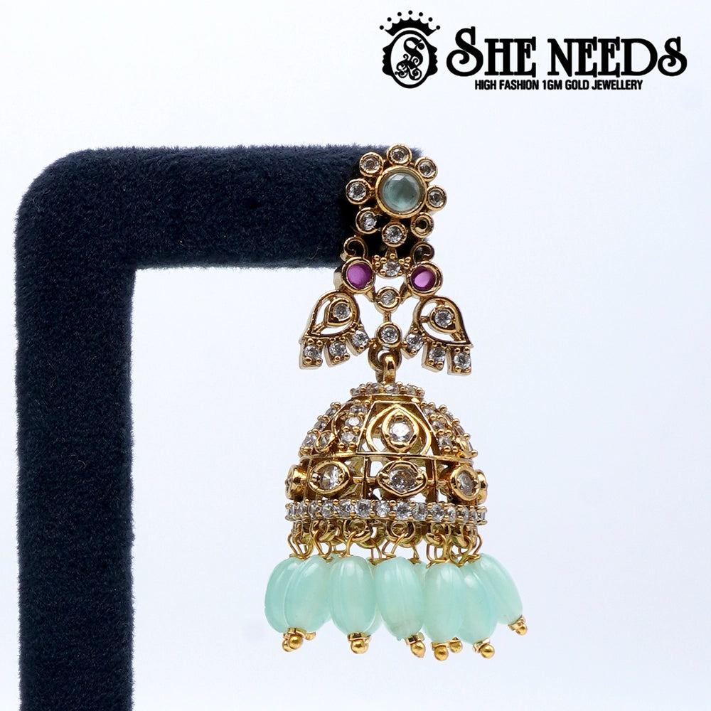 Gold Plated Traditional Bead Jhumkas
