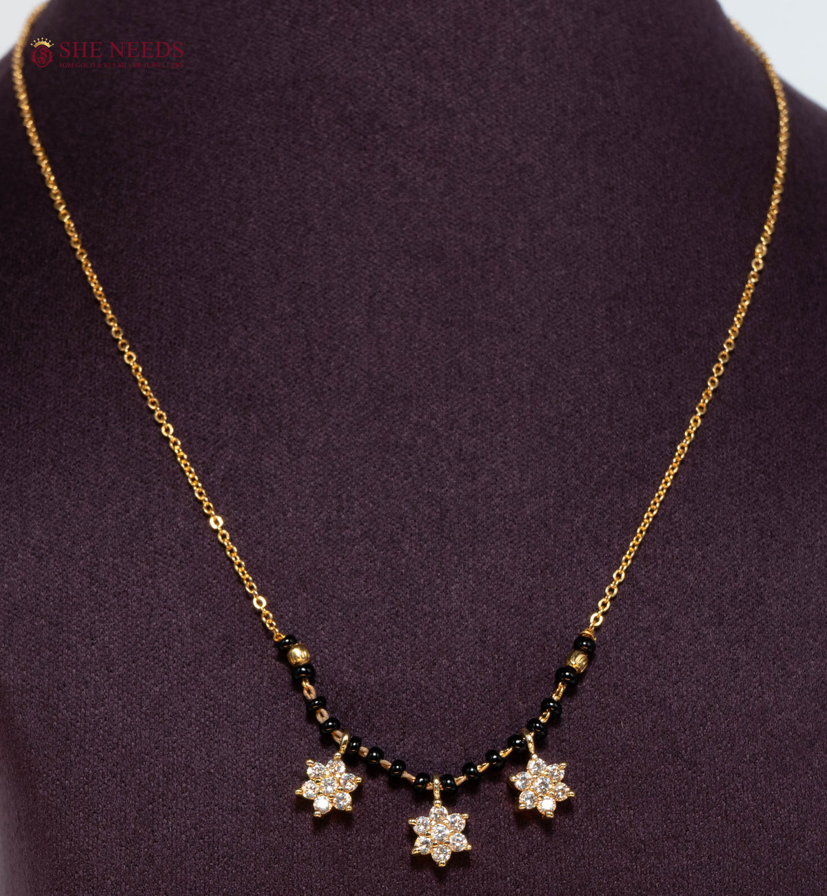 Anvitha Floral American Diamond Mangalsutra