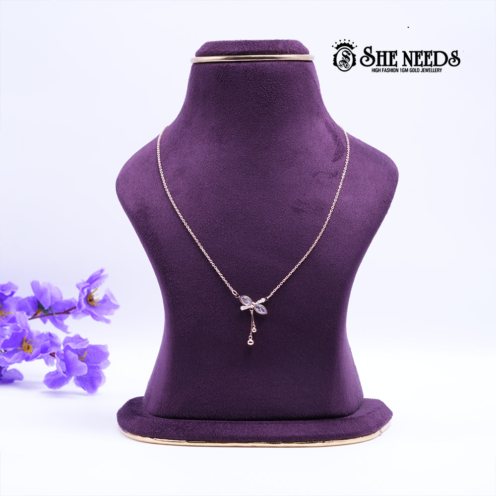 Crystal Petal Pendant Chain