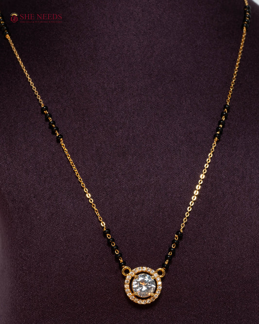 Ishani Solitaire American Diamond Mangalsutra