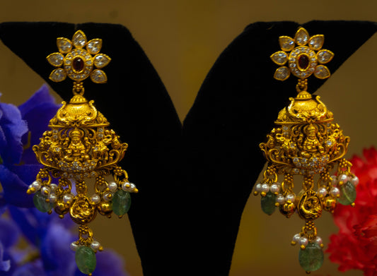 Lakshmi Temple Jhumka Earrings
