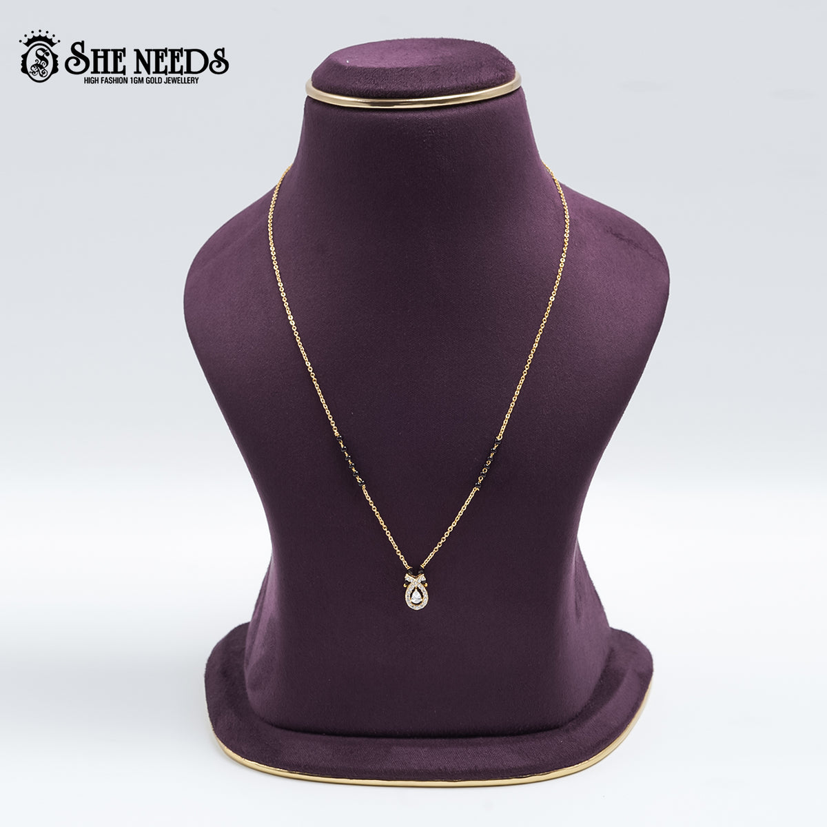 Elegant Zircon Teardrop Mangalsutra