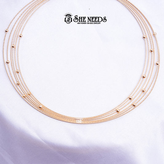 Hasli Multi Layer Chain Necklace Shop elegant rose gold multi layer chain necklace for women. Lightweight and stylish jewellery perfect for daily wear, parties, and festive looks.