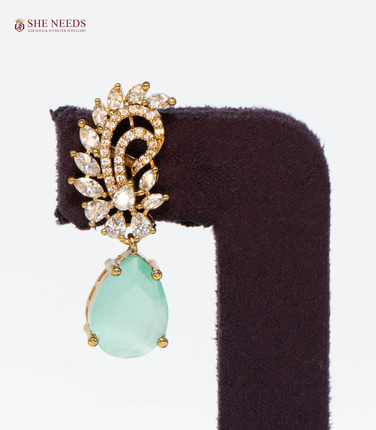 Light Blue Crystal Drop Earrings