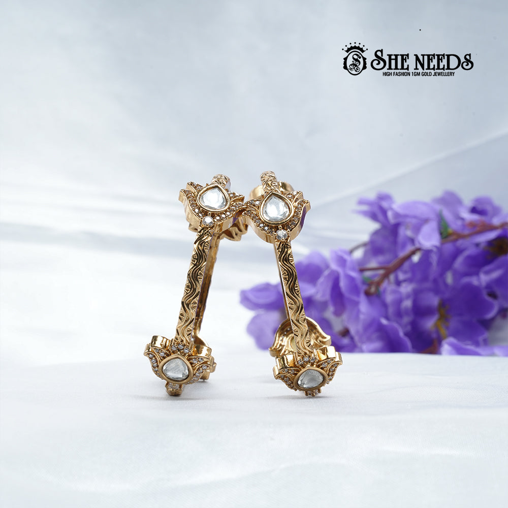 Kundan Lotus Bangles