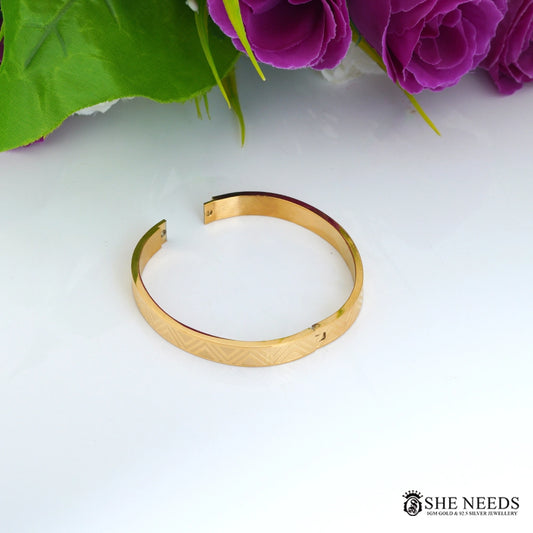 Men’s Gold Engraved Cuff Bracelet