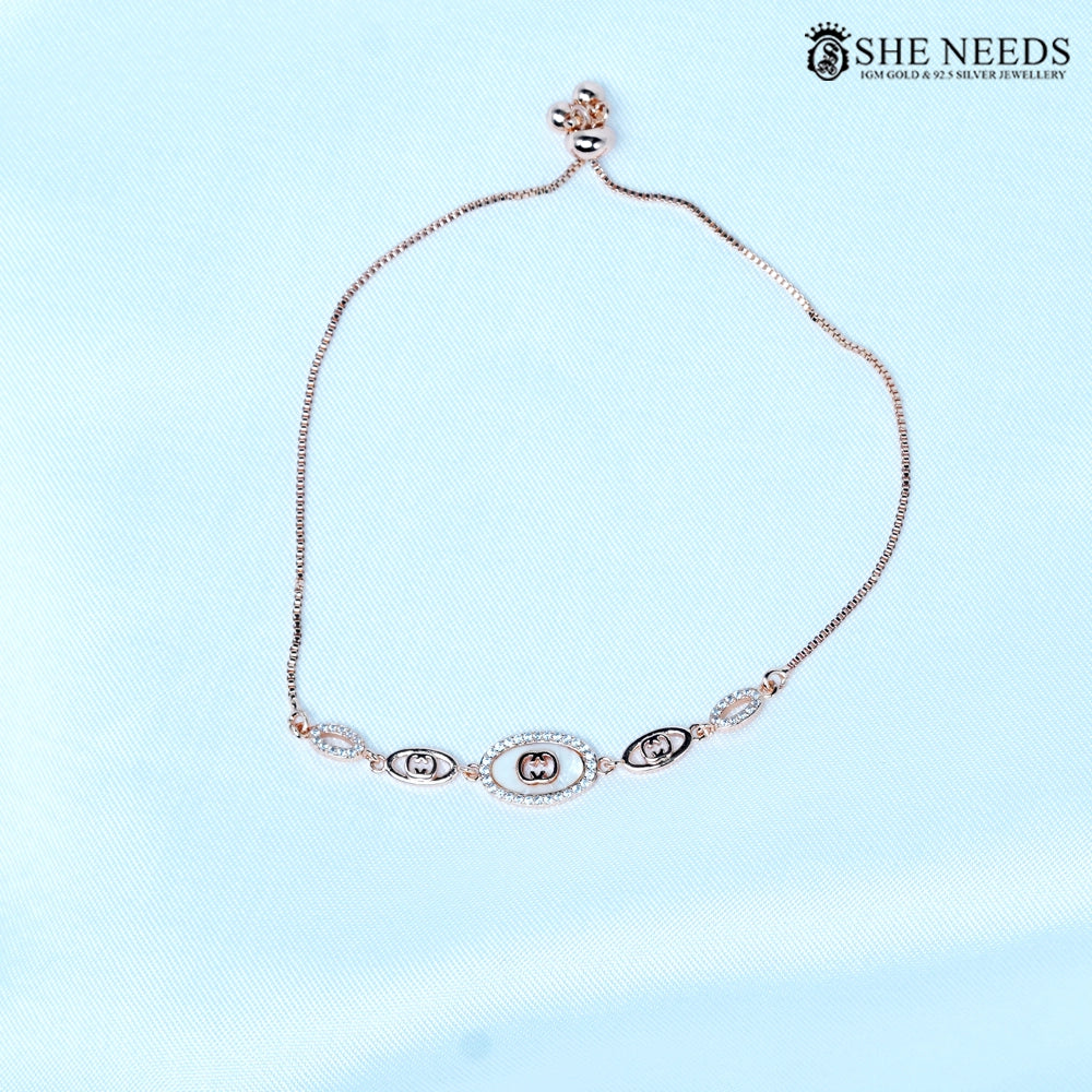 Elegant Rose Gold CZ Bracelet for Women – Premium Adjustable Bracelet