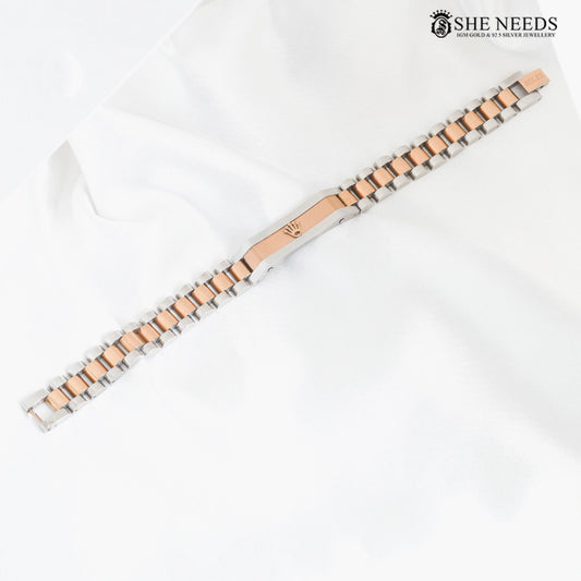 Men’s dual-tone stainless steel bracelet for men – She Needs Jewellery