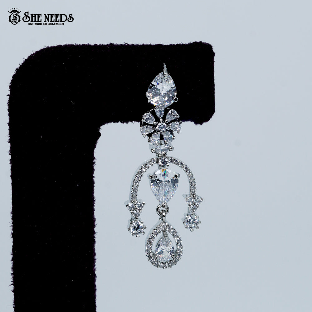 Celestial Blossom Vine Rhodium Silver Necklace