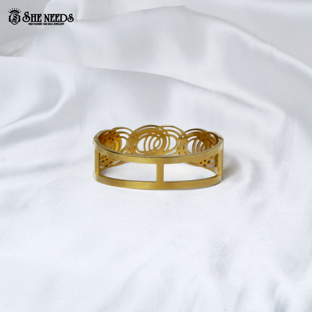 Gold Finish Geometric Crystal Bracelet