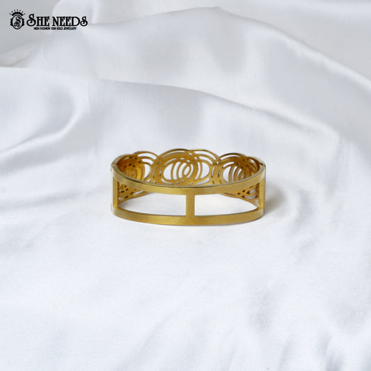 Gold finish geometric crystal bracelet for women stylish jewellery