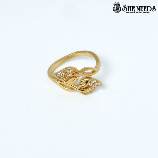 “Gold Leaflet Ring – adjustable lightweight leaf design ring for women”