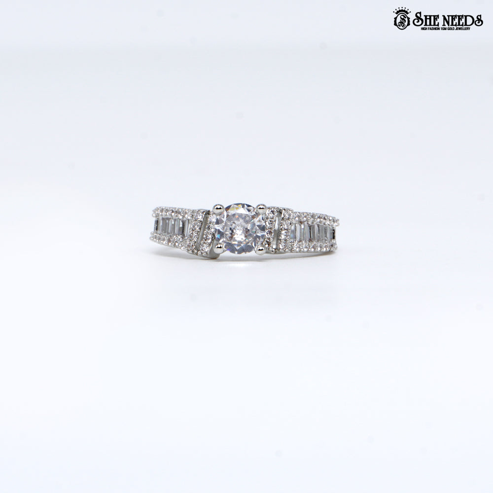 Silver Gleam Solitaire Ring