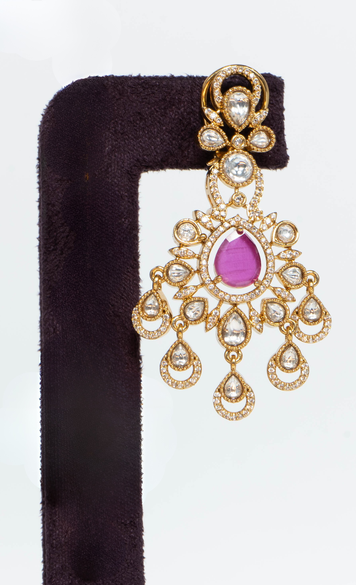 Ruby Kundan Bridal Choker Necklace Set with Maang Tikka