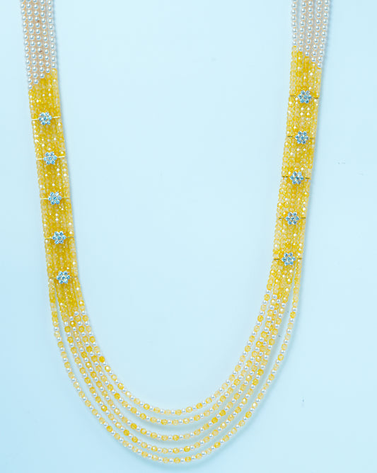 Ethnic Grace Yellow Pearl Beads Necklace