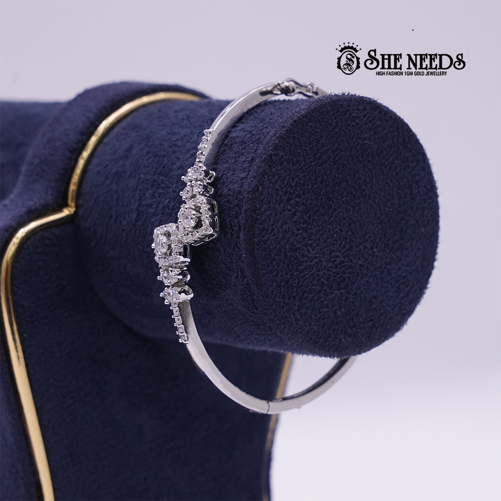 Contemporary Geometric Kada Bangles (kids) with CZ Accents
