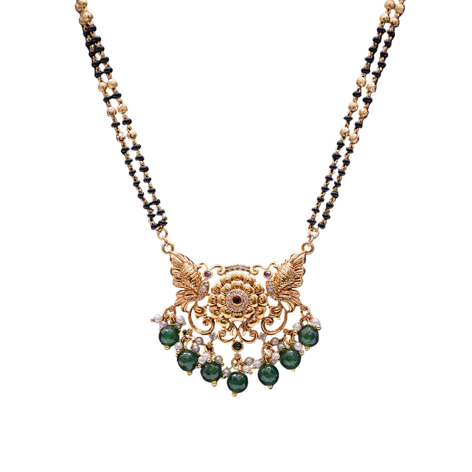 Mangalsutra Necklace BLACK BEADS long