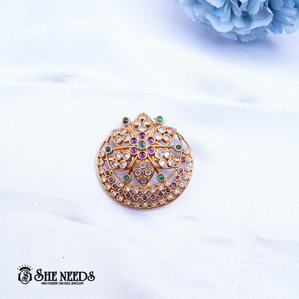 Lotus Design Saree Brooch