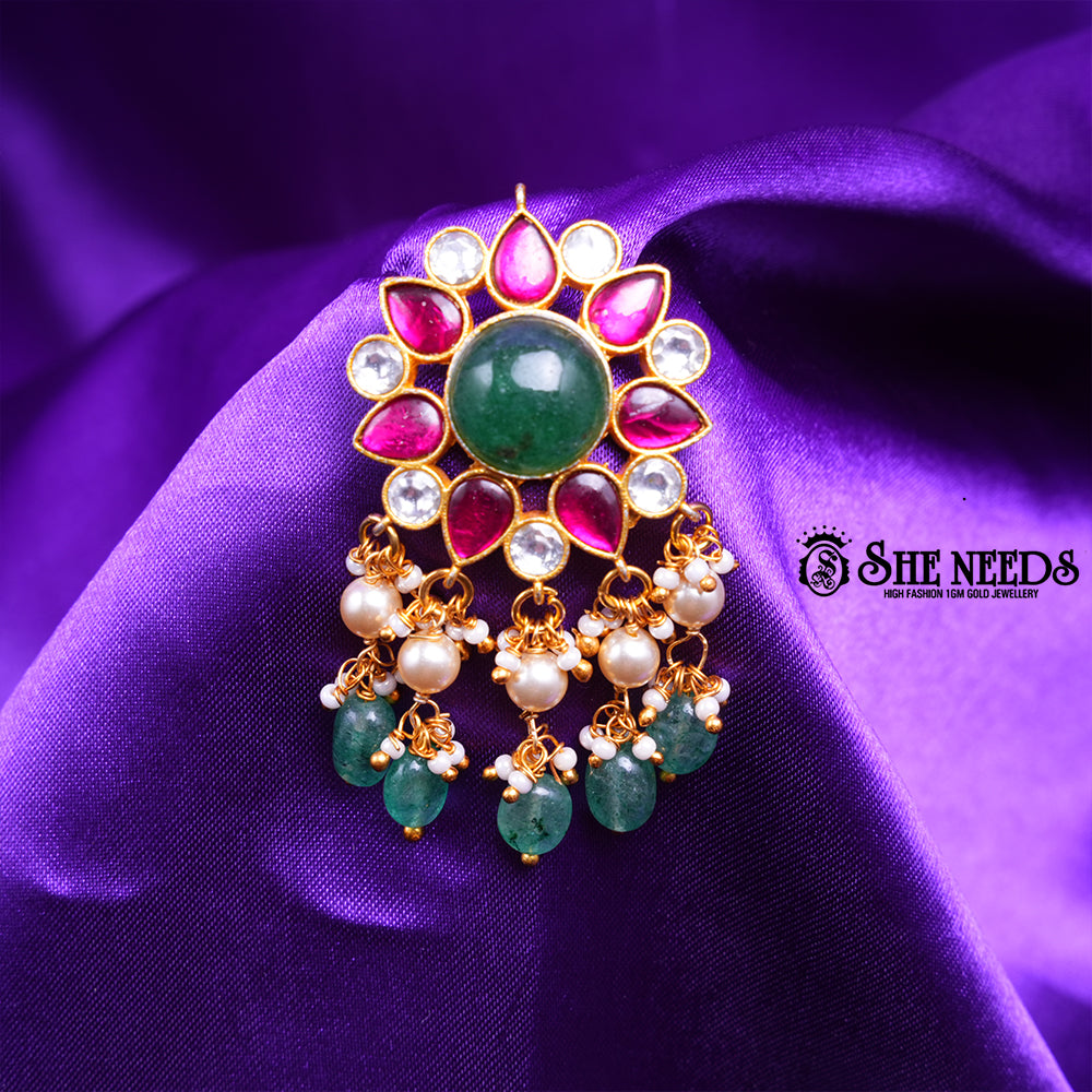 Floral Gem Chandbali