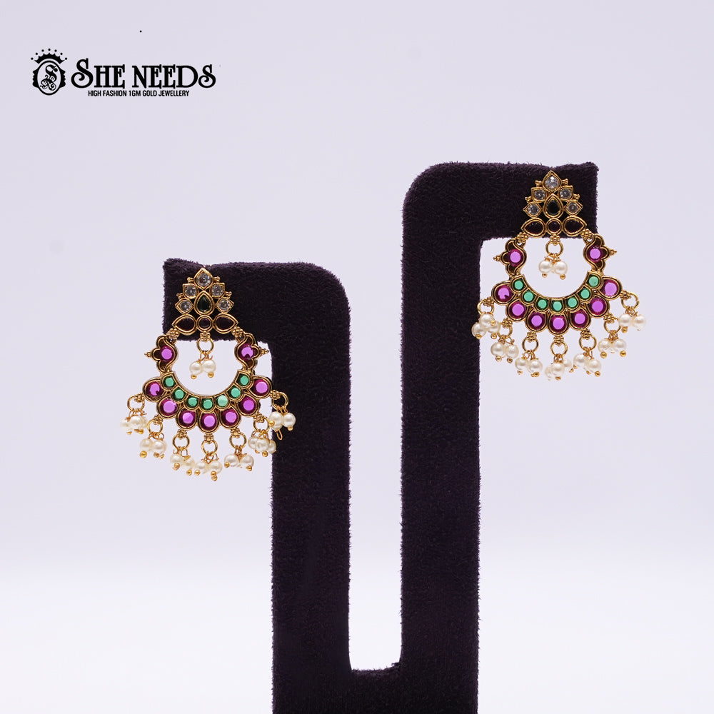 Kempu Chandbali Earings