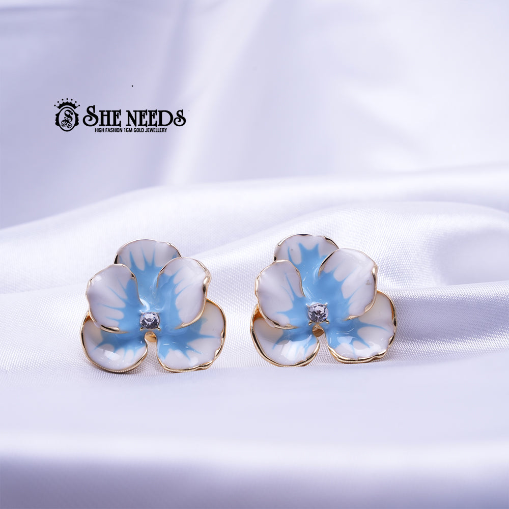 Pearl White Blossom Studs