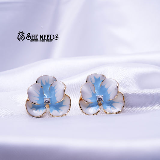 Pearl White Blossom Studs