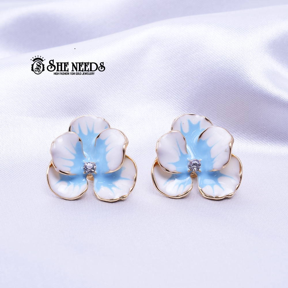 Pearl White Blossom Studs