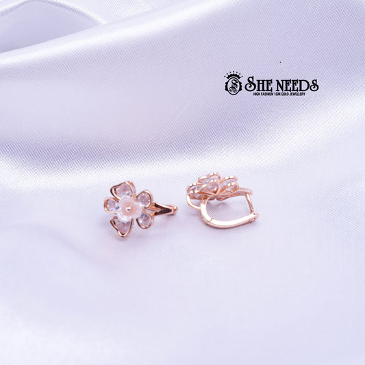 Floral Crystal Clip-on Earrings