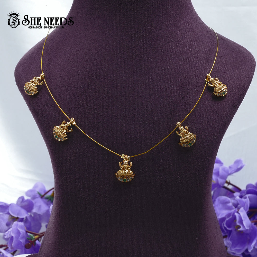 Ganesha Charm Wire Necklace