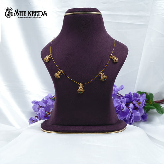 Ganesha Charm Wire Necklace