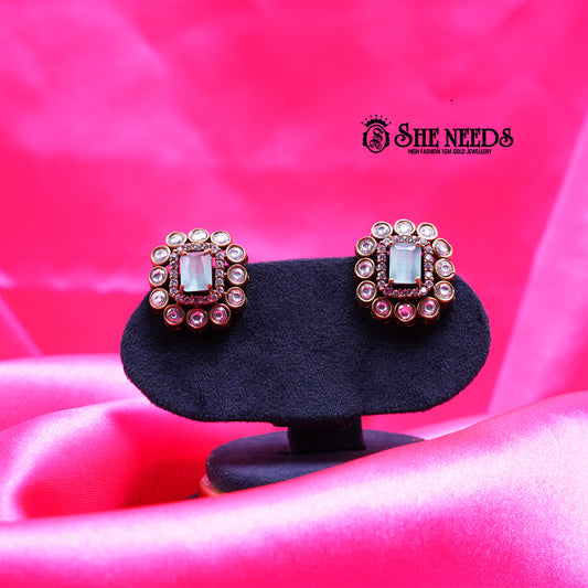 Victorian Mint Green CZ Studs