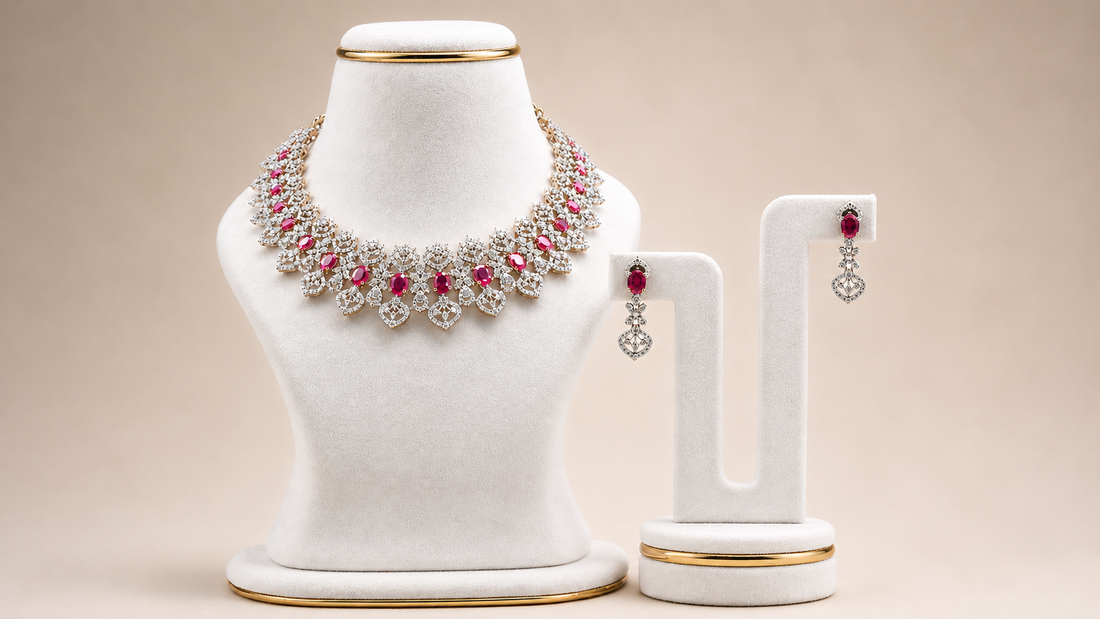 Diamond Short Necklace Designs: Affordable Diamond Look Jewellery for Every Occasion