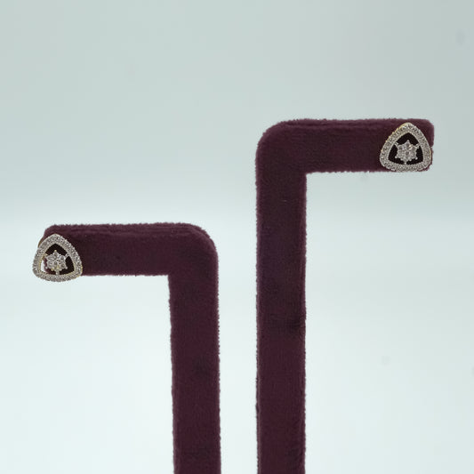 Heart CZ Stud Earrings