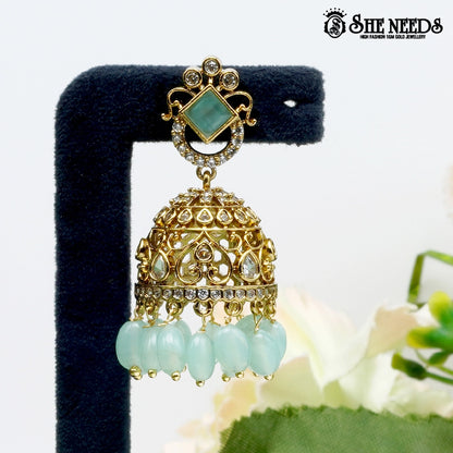 Royal Cutwork Temple Jhumka Earrings