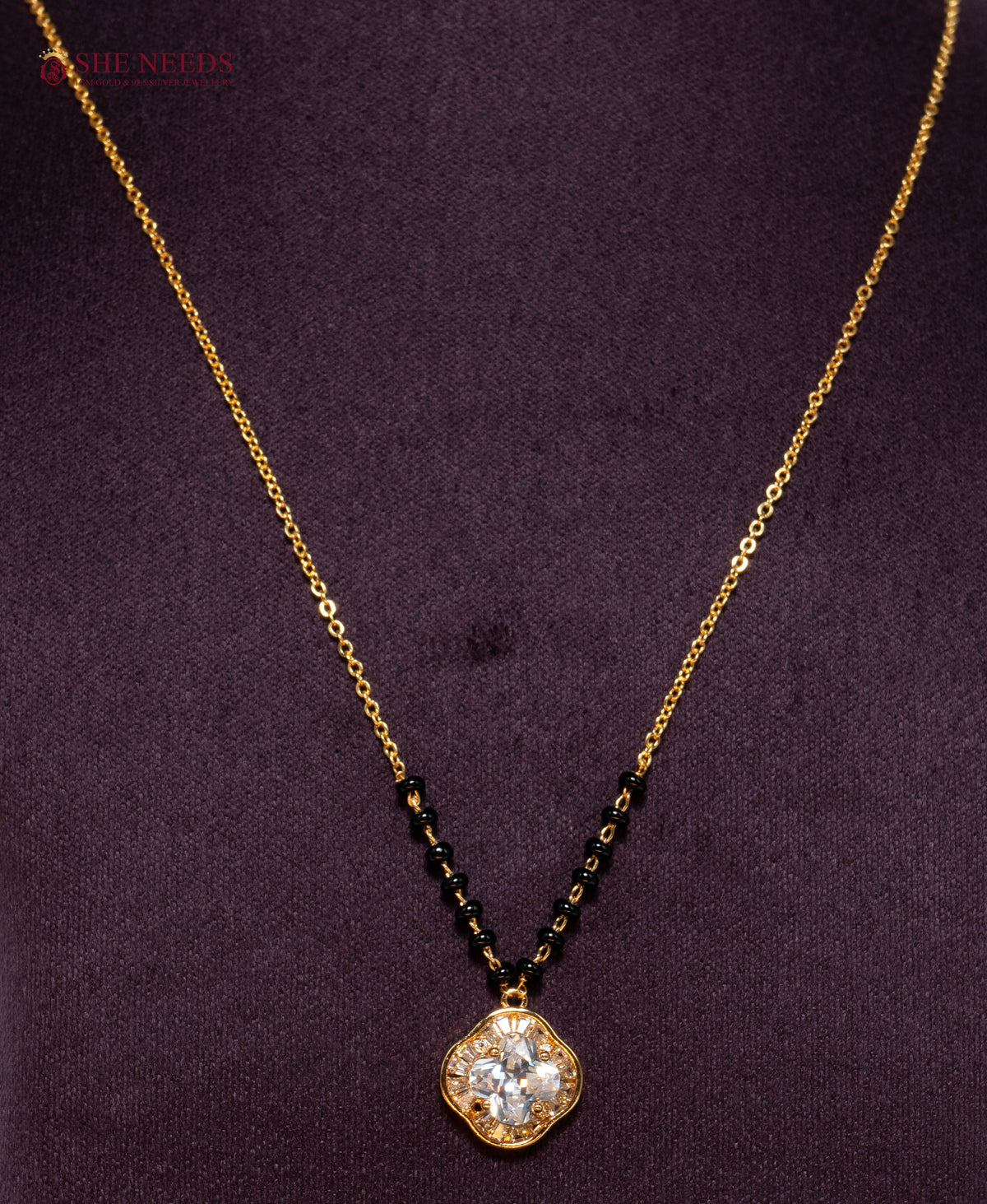 Avyra Clover American Diamond Mangalsutra