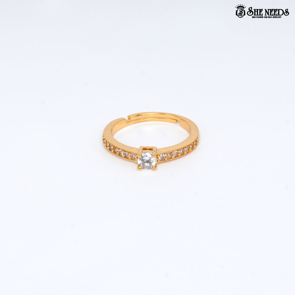 Eternal Heart Gold Plated Crystal Ring
