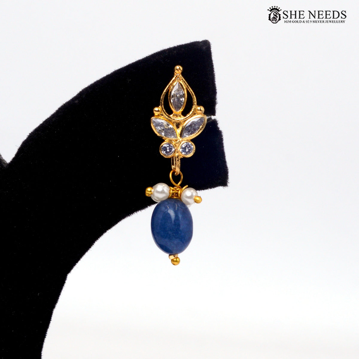 Gold-Plated Interchangeable Drop Earrings
