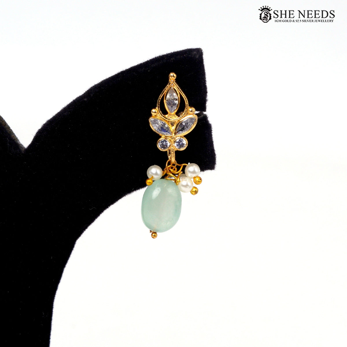 Gold-Plated Interchangeable Drop Earrings