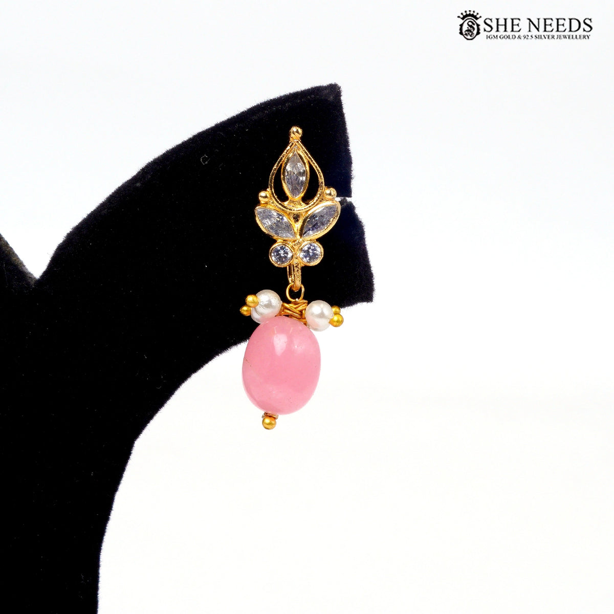 Gold-Plated Interchangeable Drop Earrings