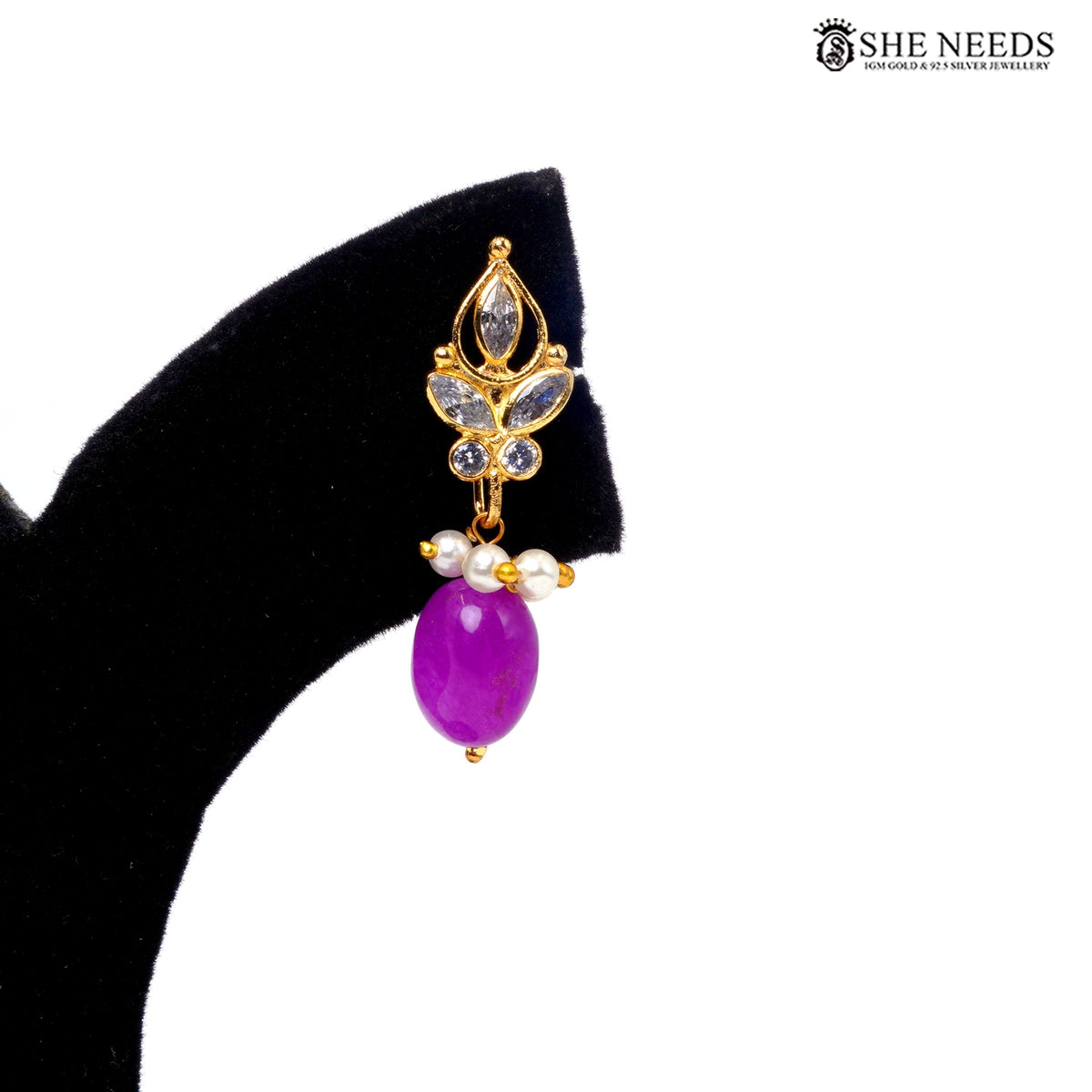 Gold-Plated Interchangeable Drop Earrings