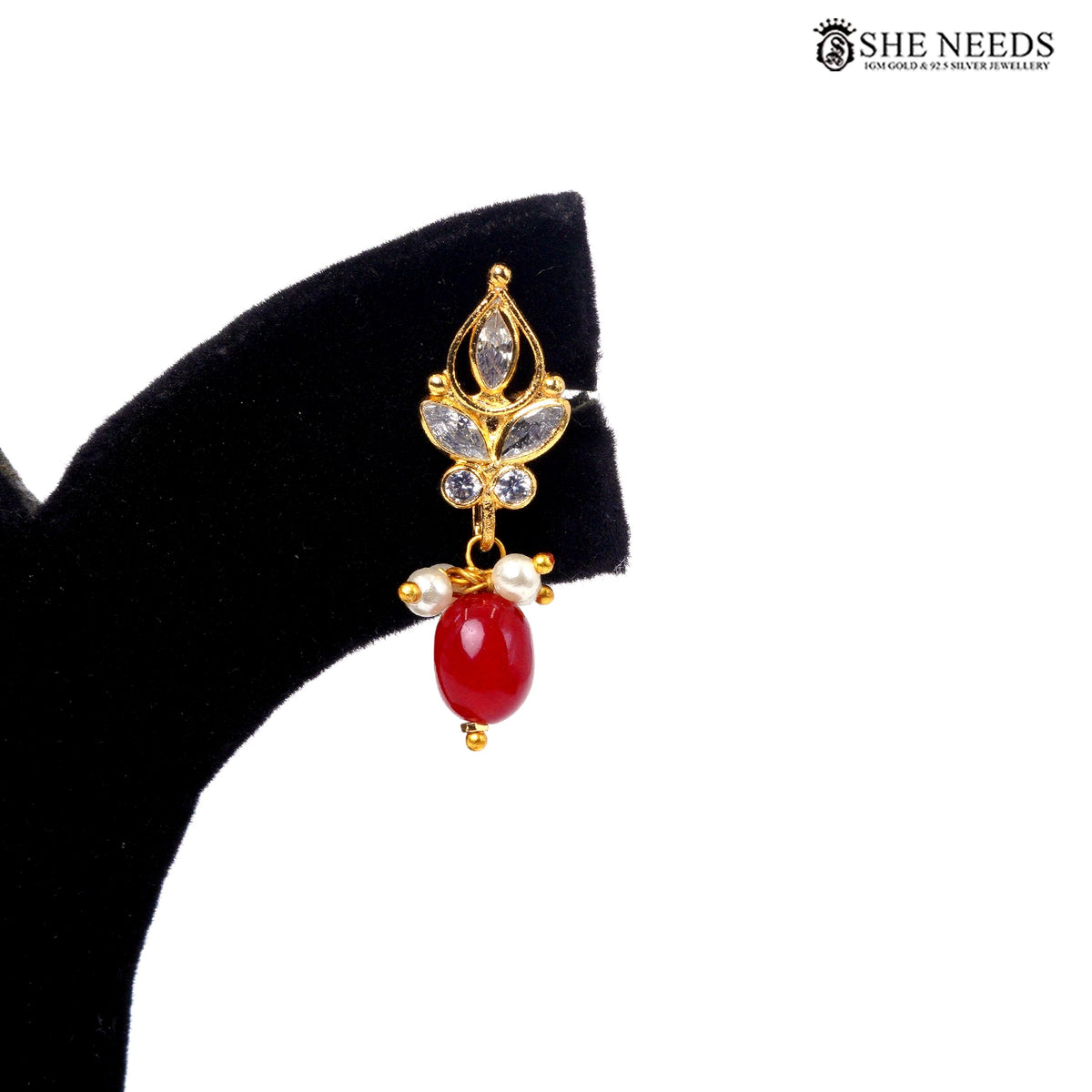 Gold-Plated Interchangeable Drop Earrings