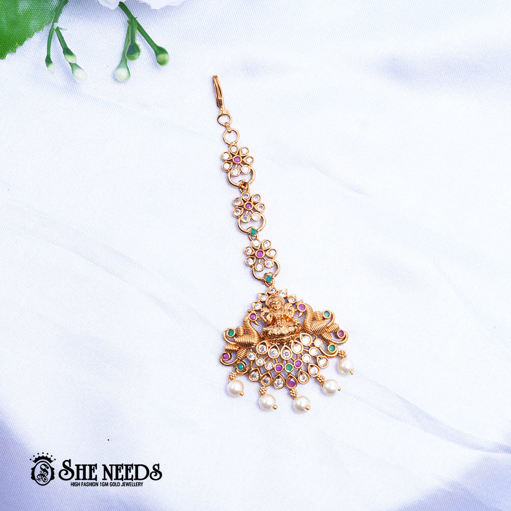 Lakshmi Ruby Pearl Maang Tikka
