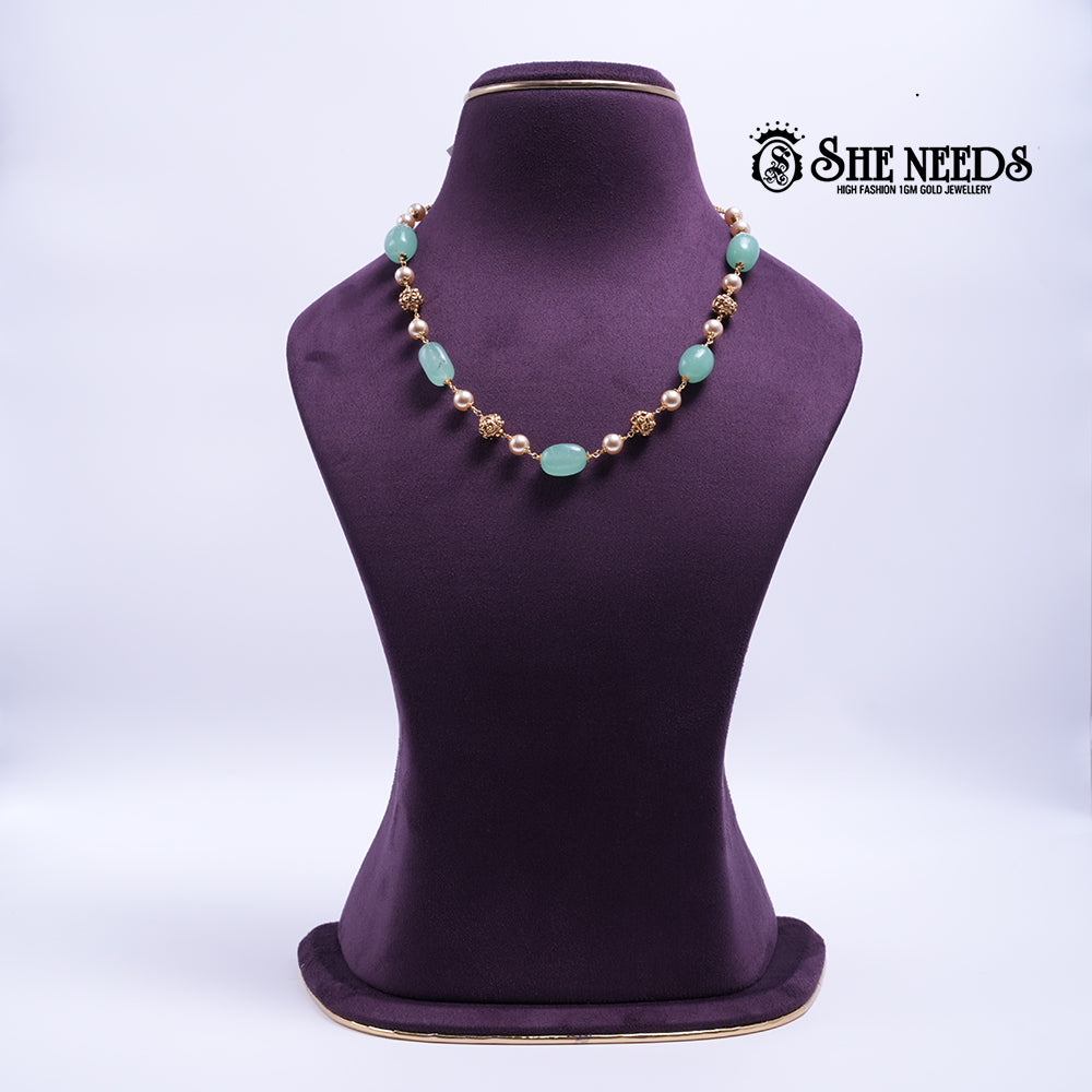 Mint Pearl Elegance Necklace