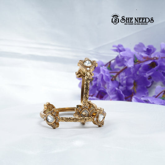 Noor Kundan Lotus Bangles