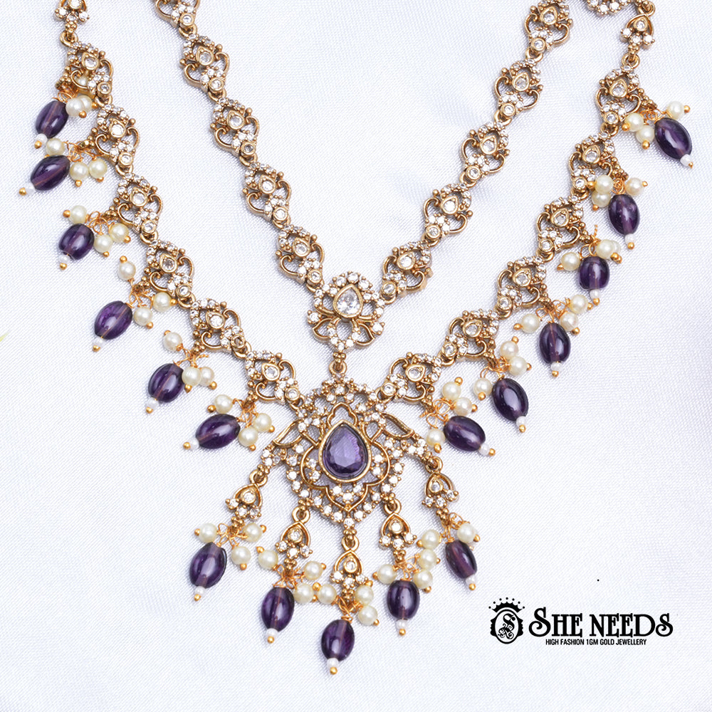 Violet Drop Necklace Set