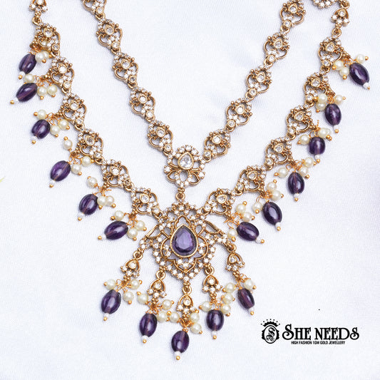 Violet Drop Necklace Set