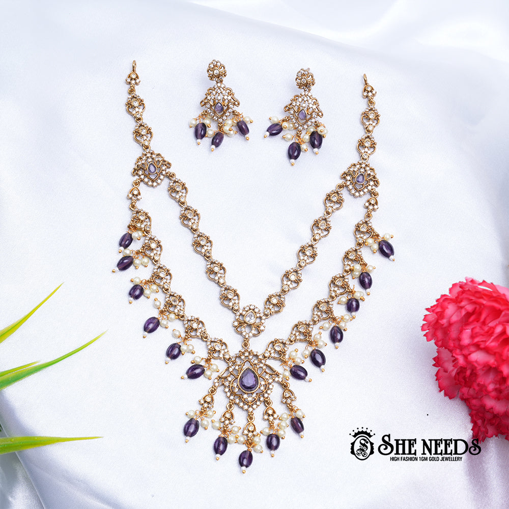 Violet Drop Necklace Set