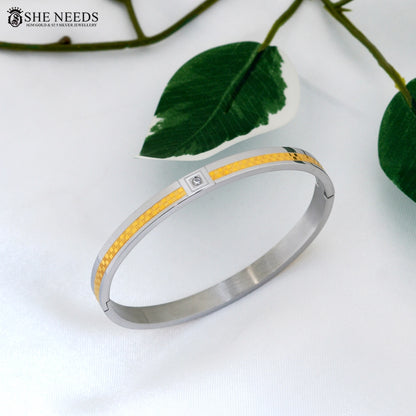 Men’s Two-Tone Stainless Steel Bracelet with CZ Accent