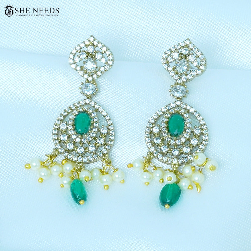 Emerald Glow Temple Necklace Set
